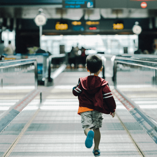 child at airport